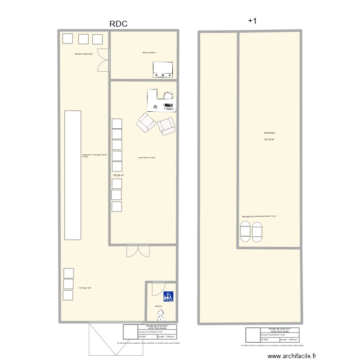 garage accises. Plan de 3 pièces et 238 m2
