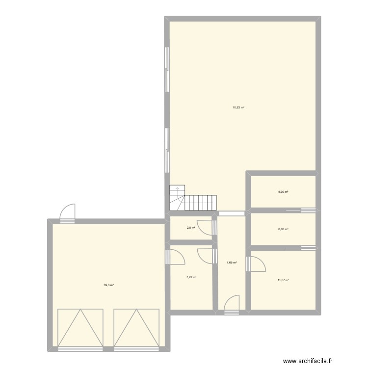 Plan 2 RdC. Plan de 8 pièces et 152 m2