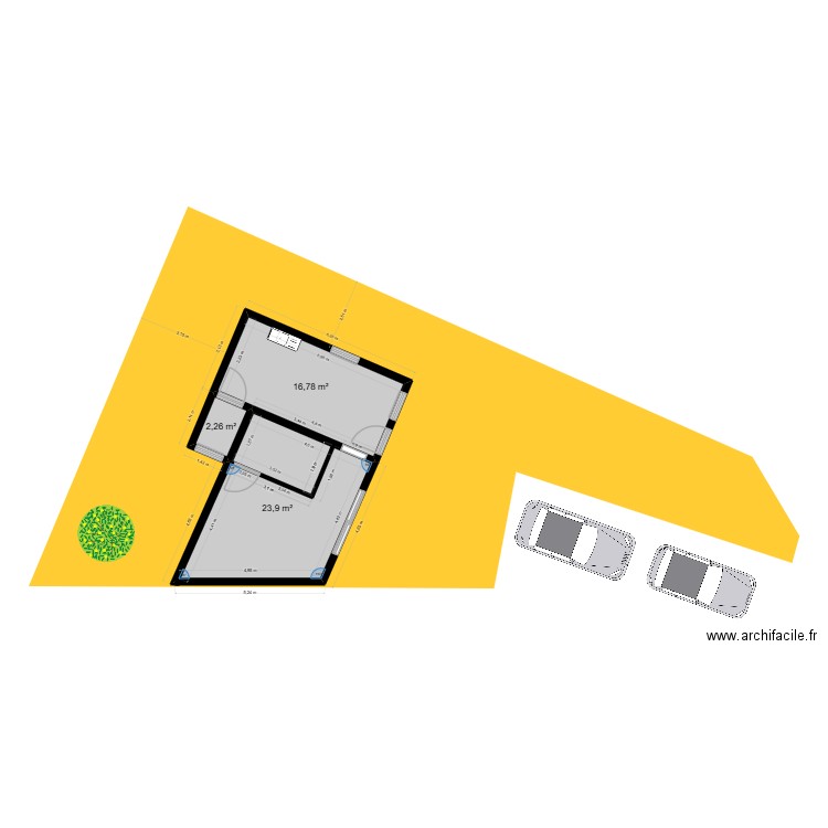 josselin 3.1. Plan de 3 pièces et 43 m2