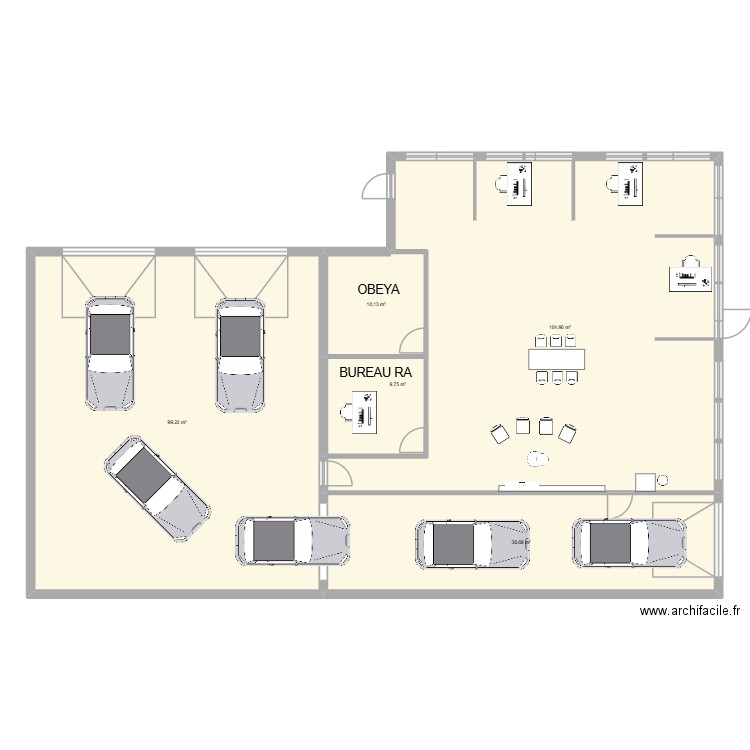 chambéry v1. Plan de 5 pièces et 263 m2