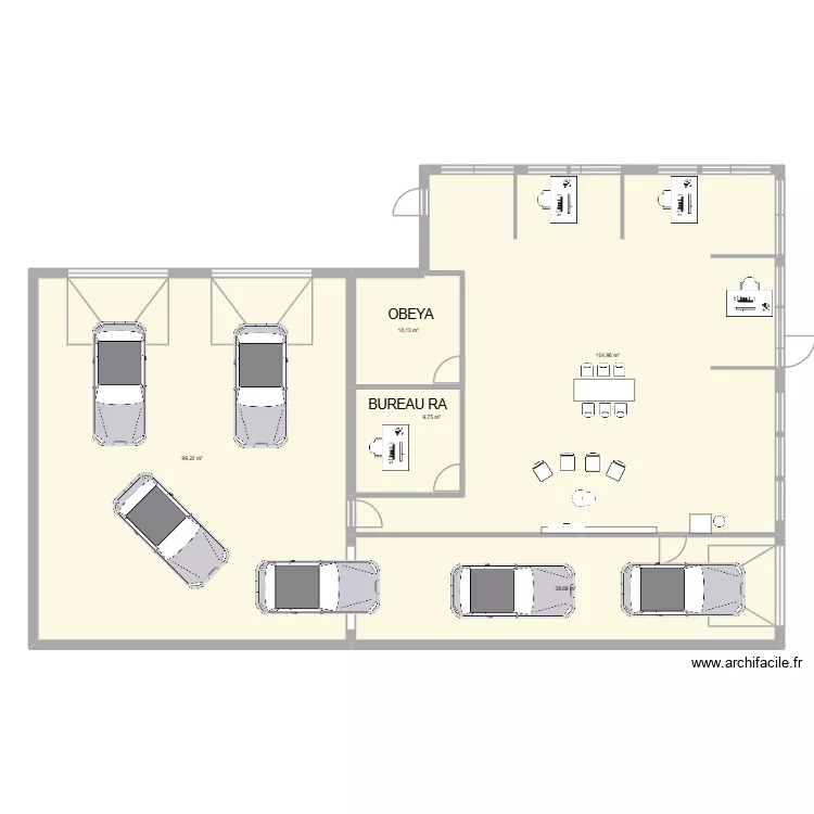 chamb&eacute;ry v1. Plan de 5 pièces et 263 m²