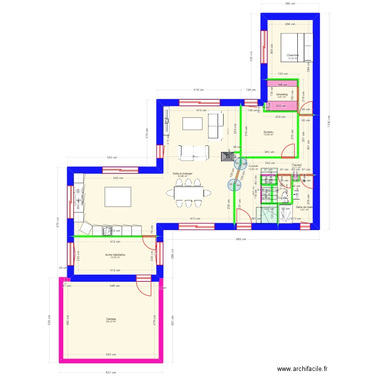 maison11. Plan de 29 pièces et 424 m2