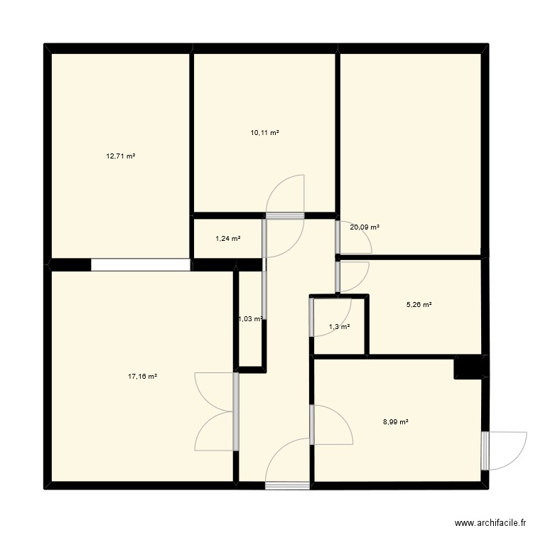 Plan appart Villers Cotterets. Plan de 10 pièces et 78 m2