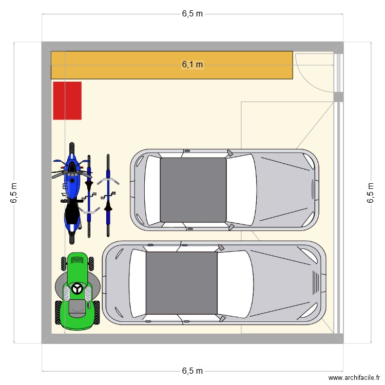 Garage. Plan de 1 pièce et 37 m2