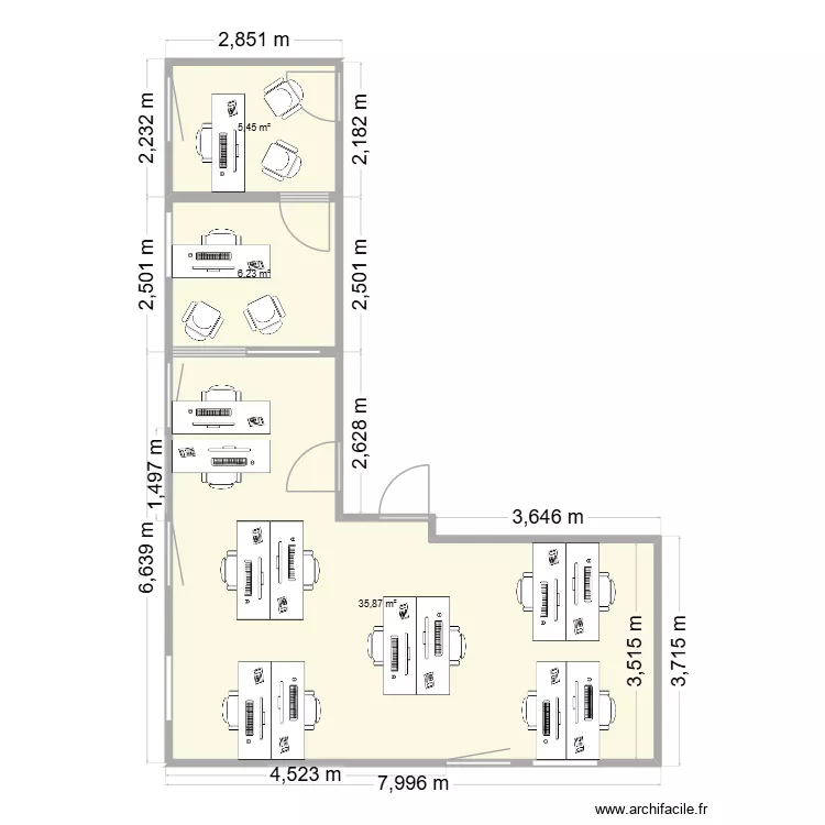 bureau pro. Plan de 3 et 48 m² bureau pro. Plan de 3 et 48 m²