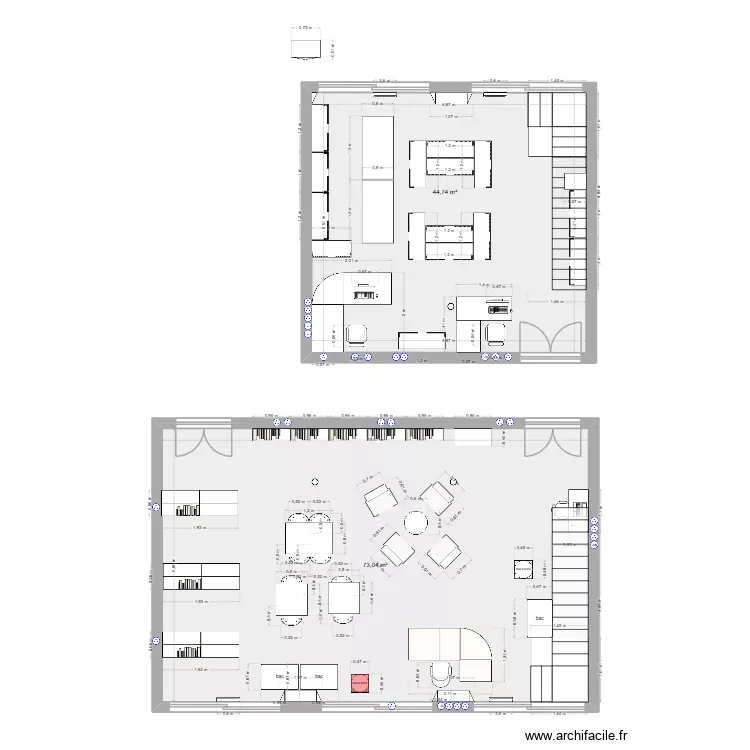 mediatheque travaux 1. Plan de 6  et 234 m²