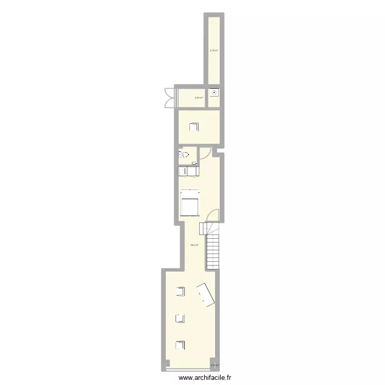 salon maman 2. Plan de 9  et 65 m²
