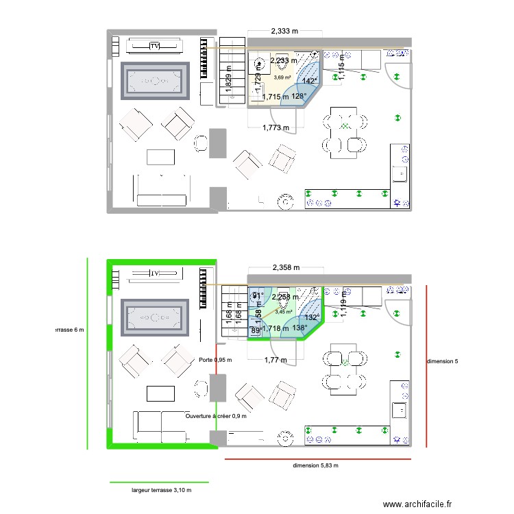 piece la Turballe. Plan de 1 pièce et 4 m2