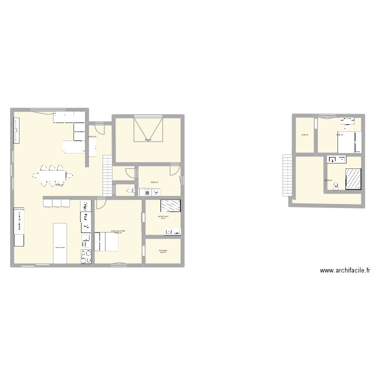 maison agathe. Plan de 9 pièces et 200 m2