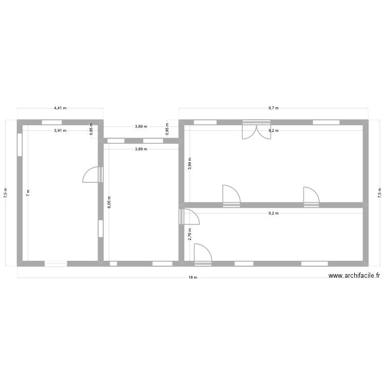 Le Refuge. Plan de 4 pièces et 113 m2