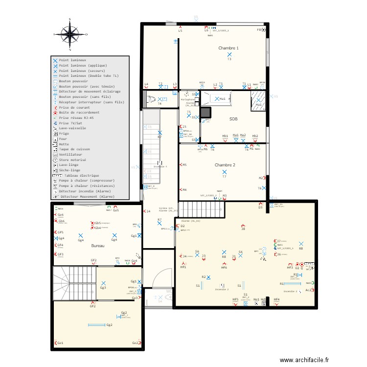 Home (Schéma électrique) v2.15. Plan de 22 pièces et 339 m2