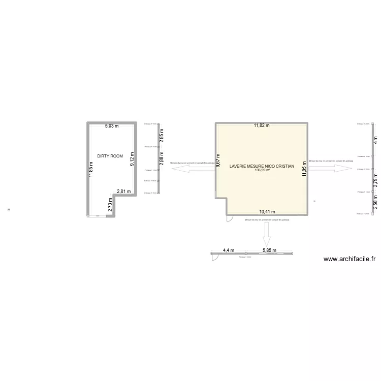 laverie mesure Cristian + Nico 10/07/25. Plan de laverie mesure Cristian + Nico 10/07/25. Plan de