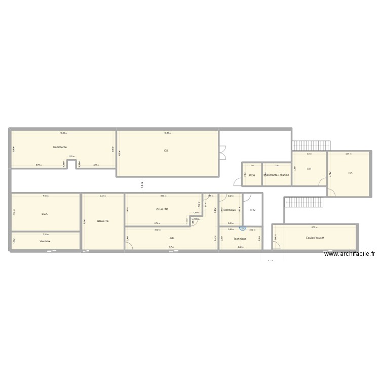 Premier étage 10 JBP TFO. Plan de 14 pièces et 305 m2