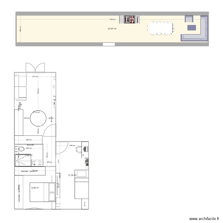 appart vizille. Plan de 5 pièces et 70 m2
