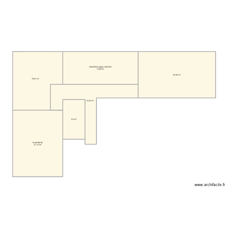 appart papa maman. Plan de 0 pièce et 0 m2