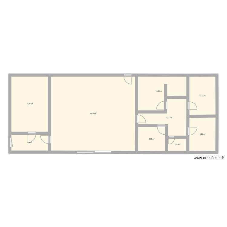 Valeilles. Plan de 9 pièces et 146 m2