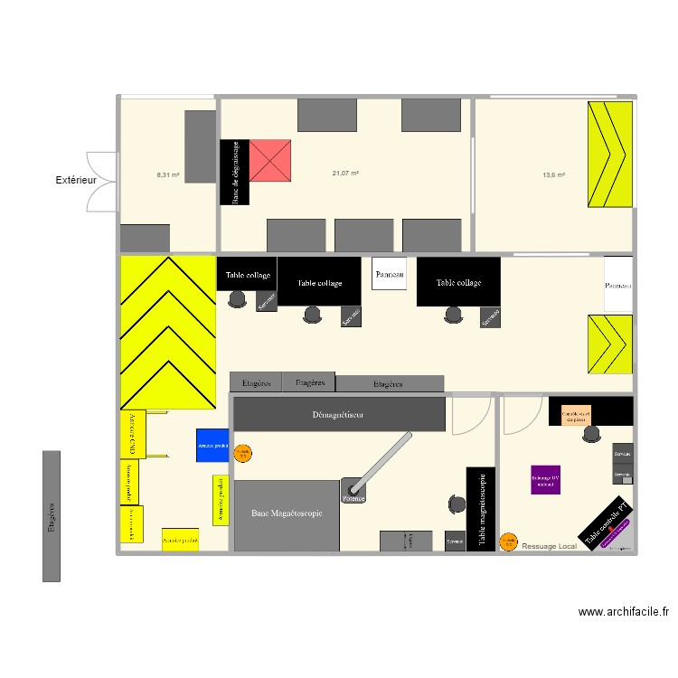 Plan local CND 5m. Plan de 5 pièces et 126 m2