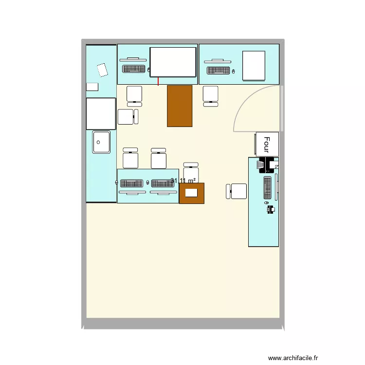 labo bact&eacute;rio echec N&deg;2. Plan de 1  et 31 m²