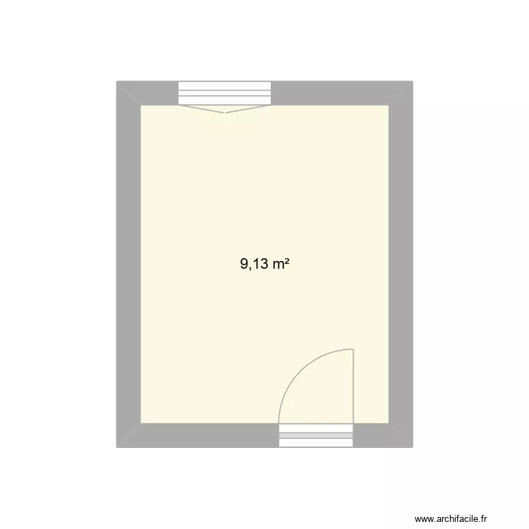 Chambre parent. Plan de 1 Pièce et 9 m²