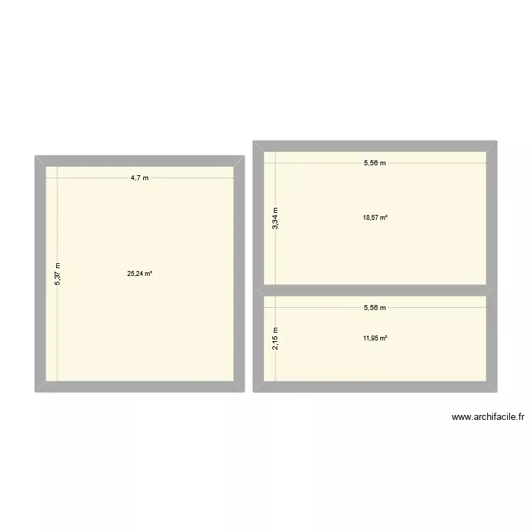 bot. Plan de 3 Pièces et 56 m² bot. Plan de 3 Pièces et 56 m²