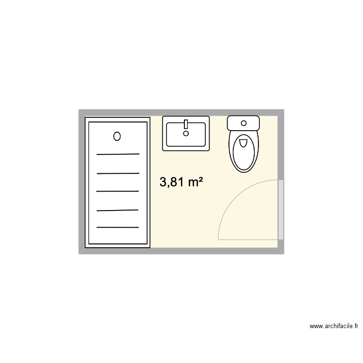 SDB Etage Pauline / Geoffrey . Plan de 1 pièce et 4 m2