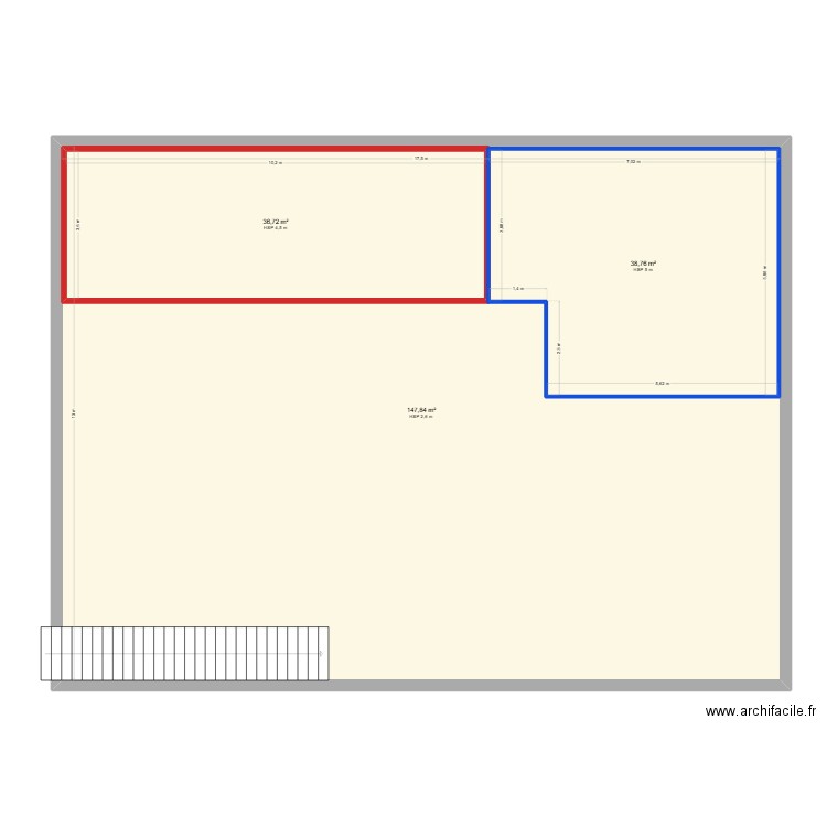 ess. Plan de 3 pièces et 303 m2