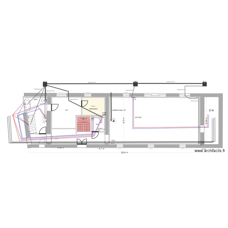maison jeremi sanitaire. Plan de 3 pièces et 24 m2