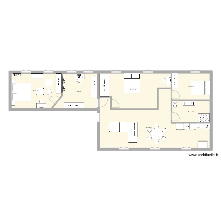 PLAN BUREAU AMENAGE EN APPARTEMENT 2. Plan de 0 pièce et 0 m2
