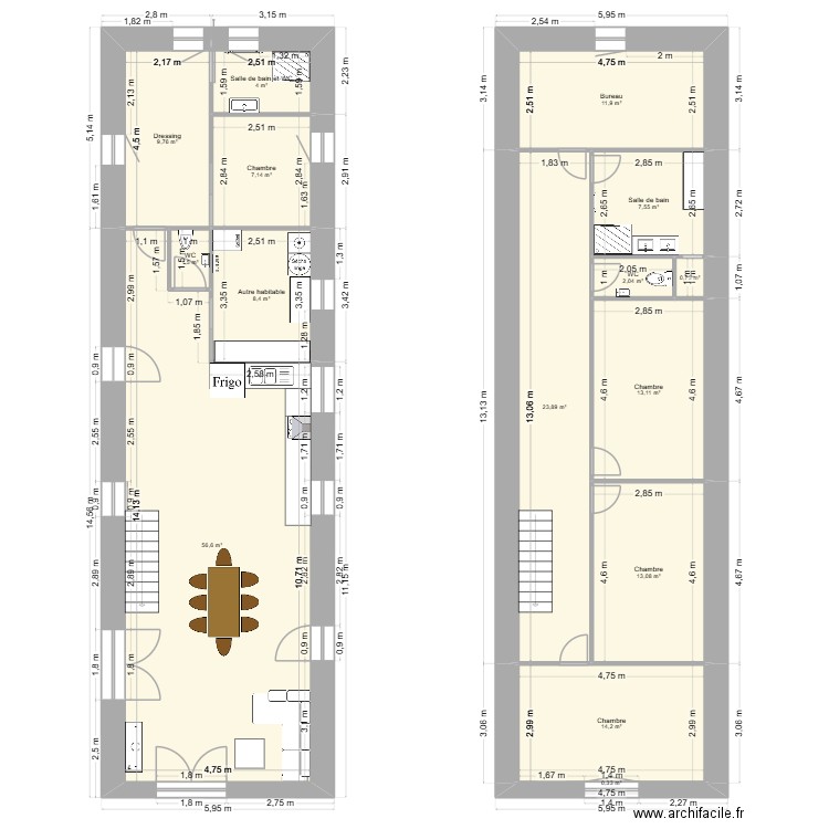 Projet 3. Plan de 15 pièces et 174 m2