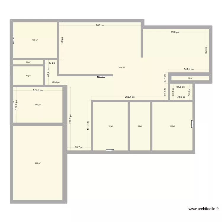 &Eacute;tage Chauffage vF. Plan de 10  et 192 m²