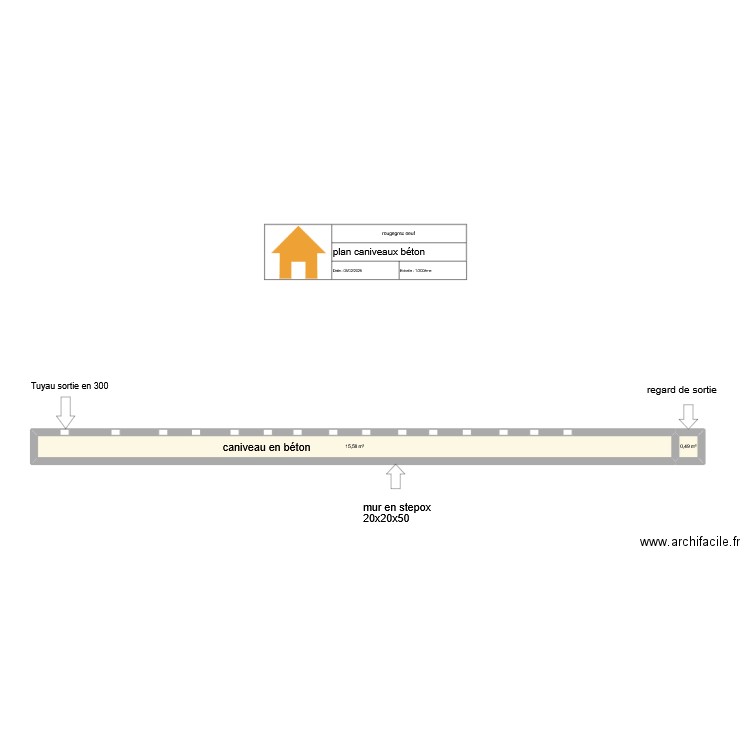 rougegrez oeuf . Plan de 2 pièces et 16 m2
