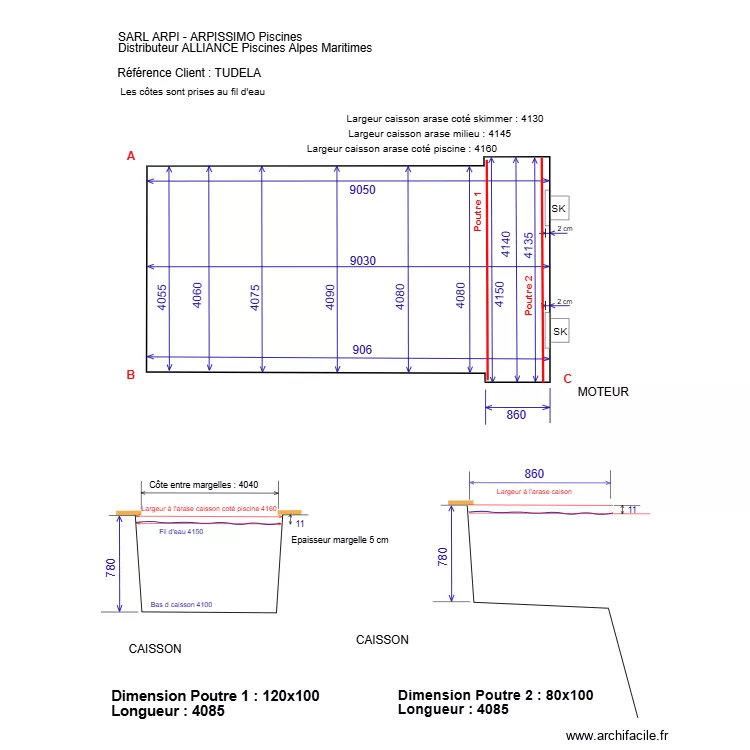 volet piscine TULEDA. Plan de 