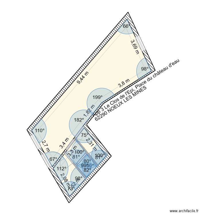 devin 3 clos de l'épi NLM. Plan de 3 pièces et 31 m2