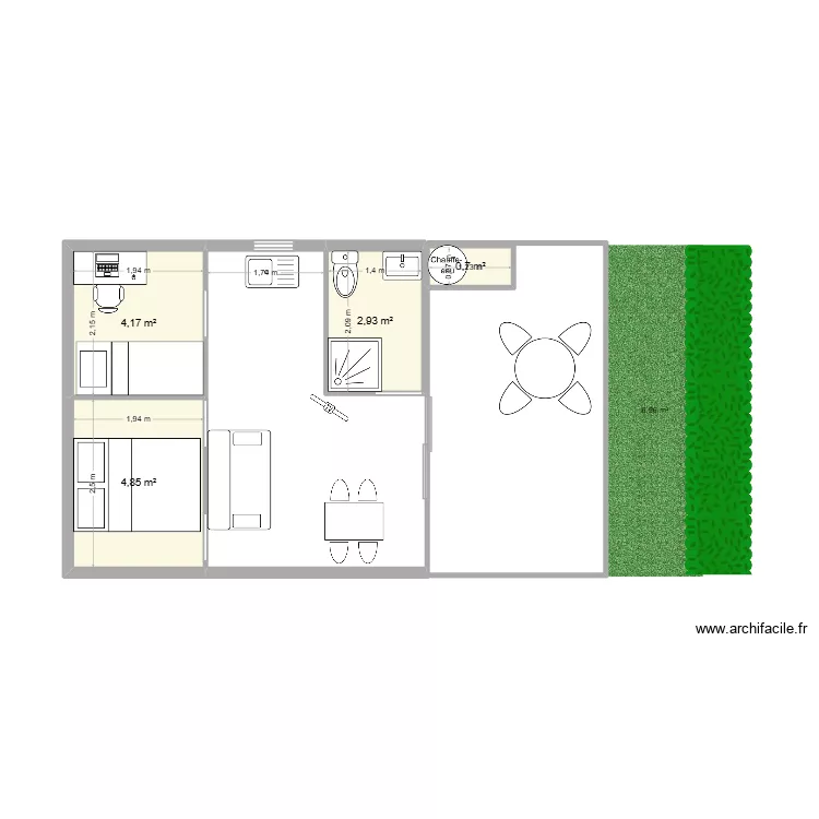 CHALET. Plan de 4 pièces et 13 m² CHALET. Plan de 4 pièces et 13 m²