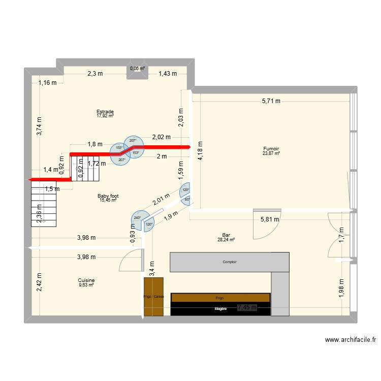 RDC Zéphyr. Plan de 6 pièces et 95 m2