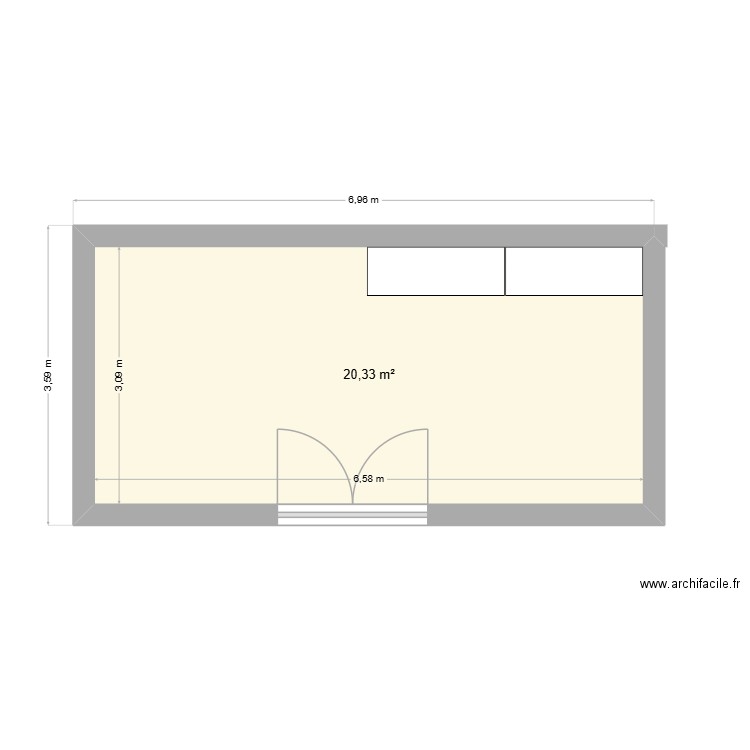 stock gymnase. Plan de 1 pièce et 20 m2