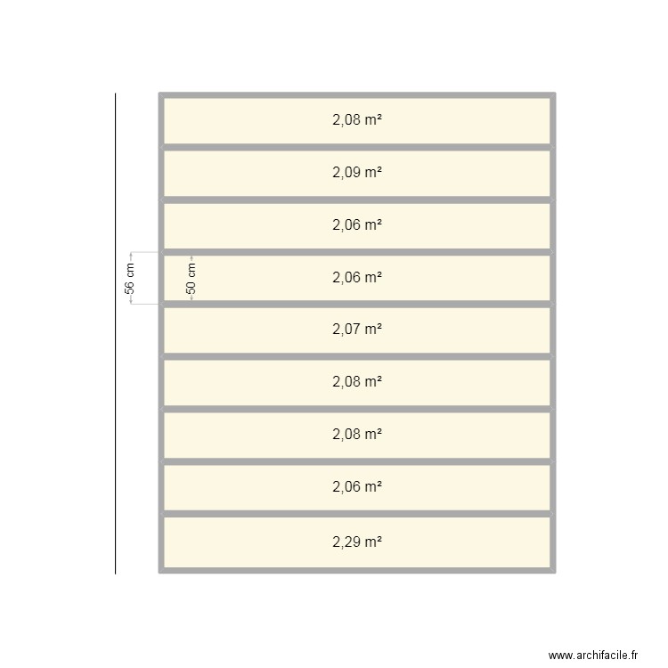 plancher bois etage. Plan de 9 pièces et 19 m2