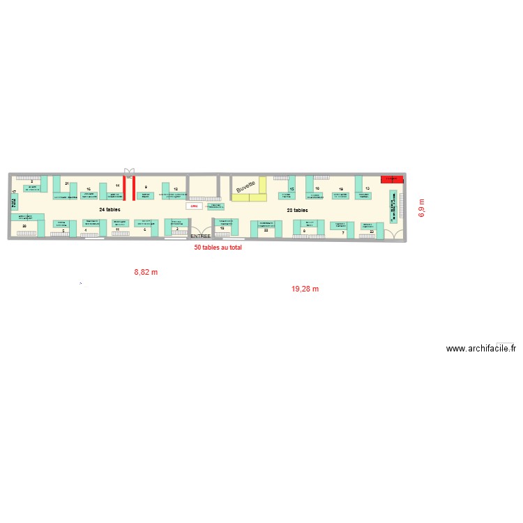 salle des fetes expo 2025. Plan de 1 pièce et 279 m2