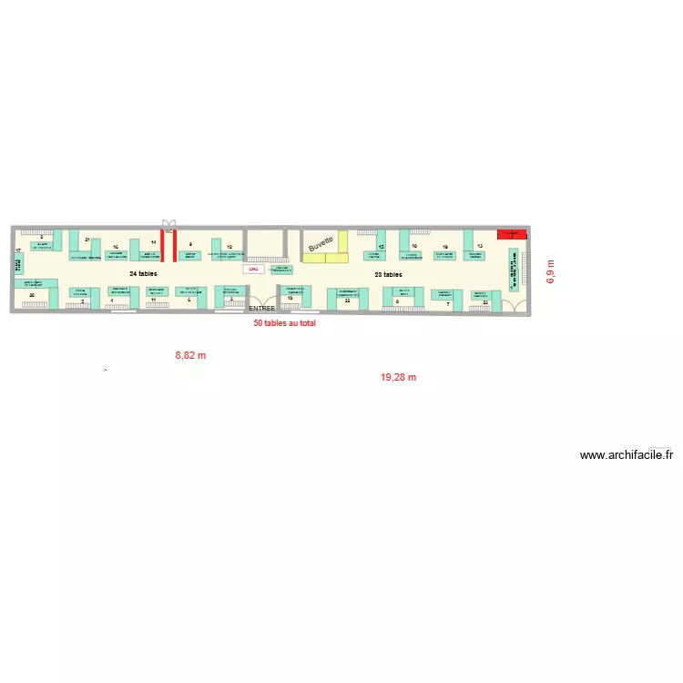 salle des fetes expo 2025. Plan de 