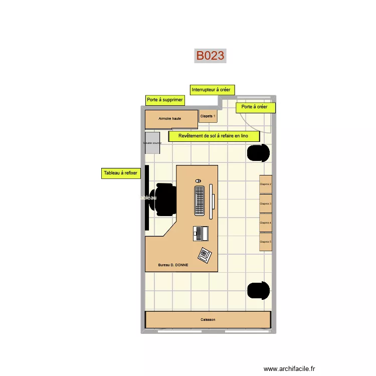 Bureau B.PALLAS. Plan de 1 et 14 m² Bureau B.PALLAS. Plan de 1 et 14 m²