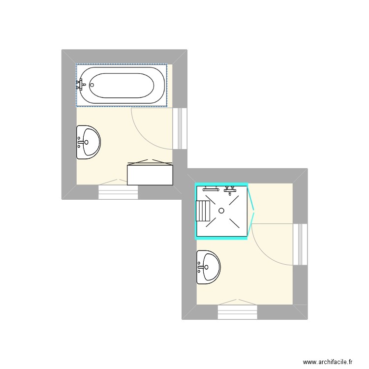 GERARD Alain projet. Plan de 2 pièces et 7 m2
