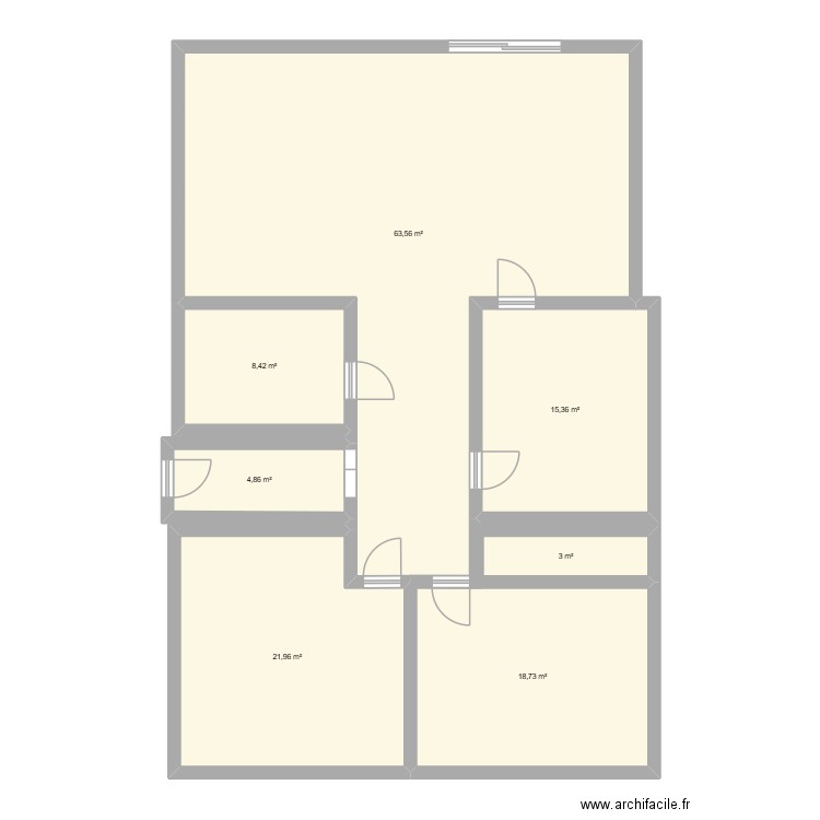 T3 1ER ETAGE. Plan de 7 pièces et 136 m2
