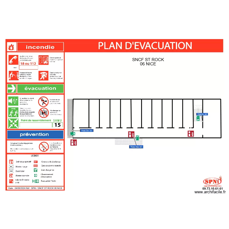 SNCF ST ROCK 06 NICE EVAC 1ER. Plan de SNCF ST ROCK 06 NICE EVAC 1ER. Plan de