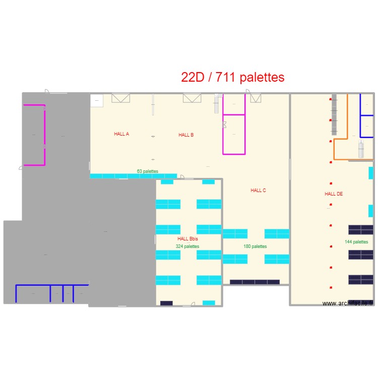 22D 2650m² Rayonnage Prévisionnel. Plan de 0 pièce et 0 m2
