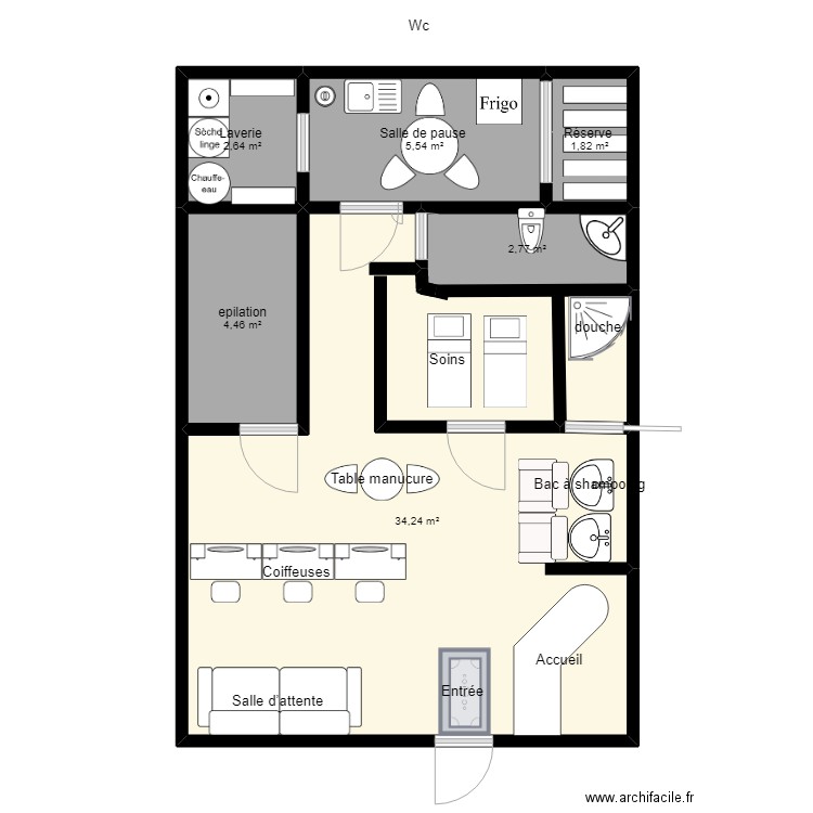salon kessie terminer . Plan de 0 pièce et 0 m2