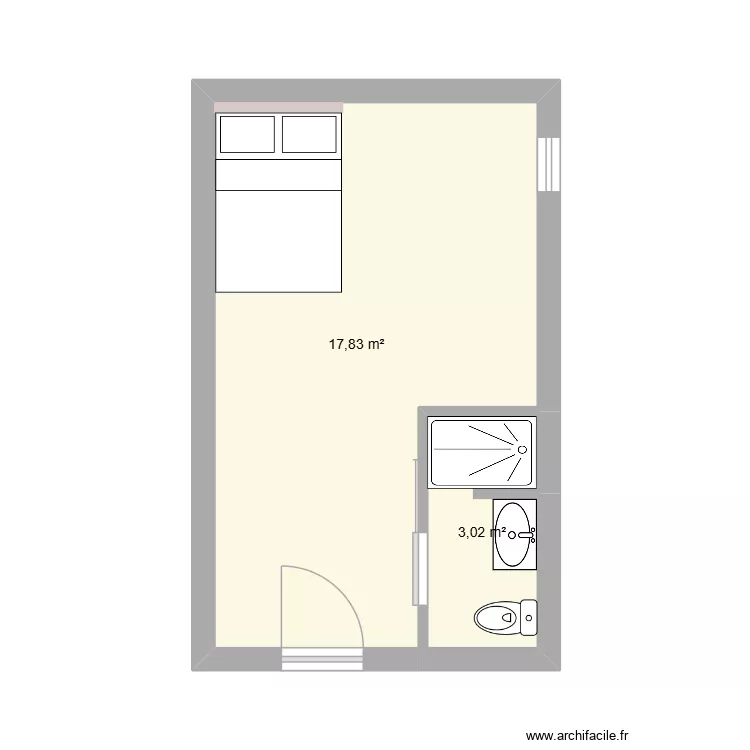 STUDIO BOUCAU. Plan de 2 et 20 m² STUDIO BOUCAU. Plan de 2 et 20 m²