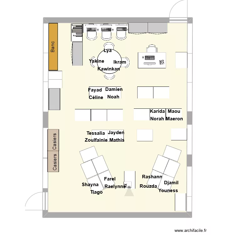 Classe P4 Groupe de 4 HOMOGENE. Plan de 