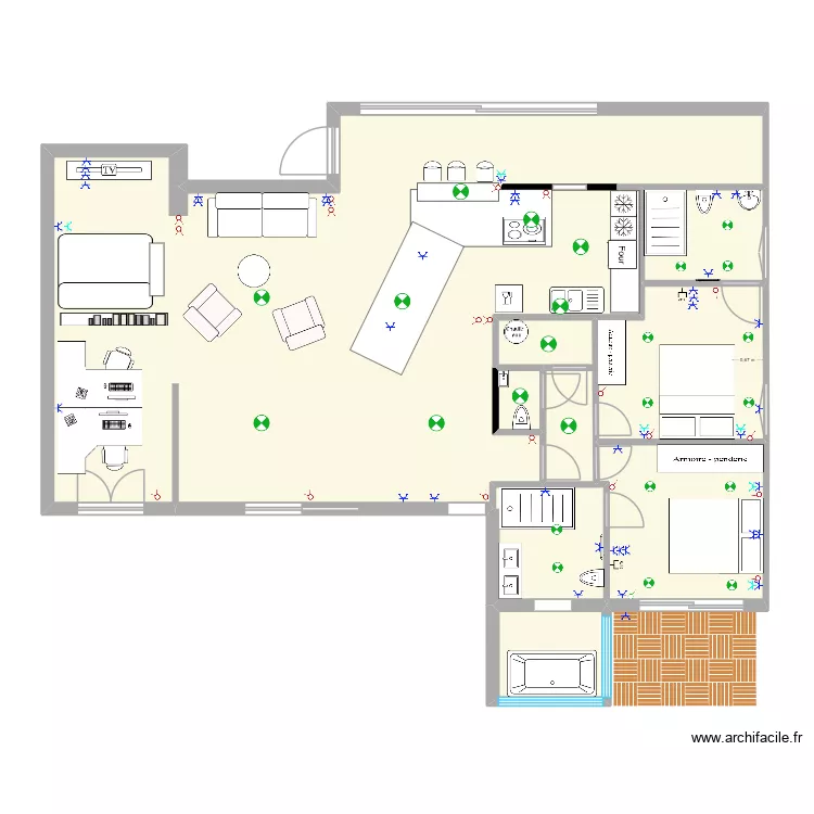 PROJET ANNEXE BAIN. Plan de 8  et 125 m²