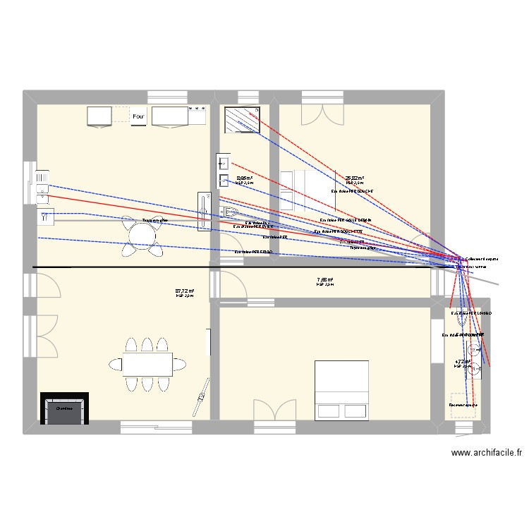 MAISON 3. Plan de 5 pièces et 135 m2