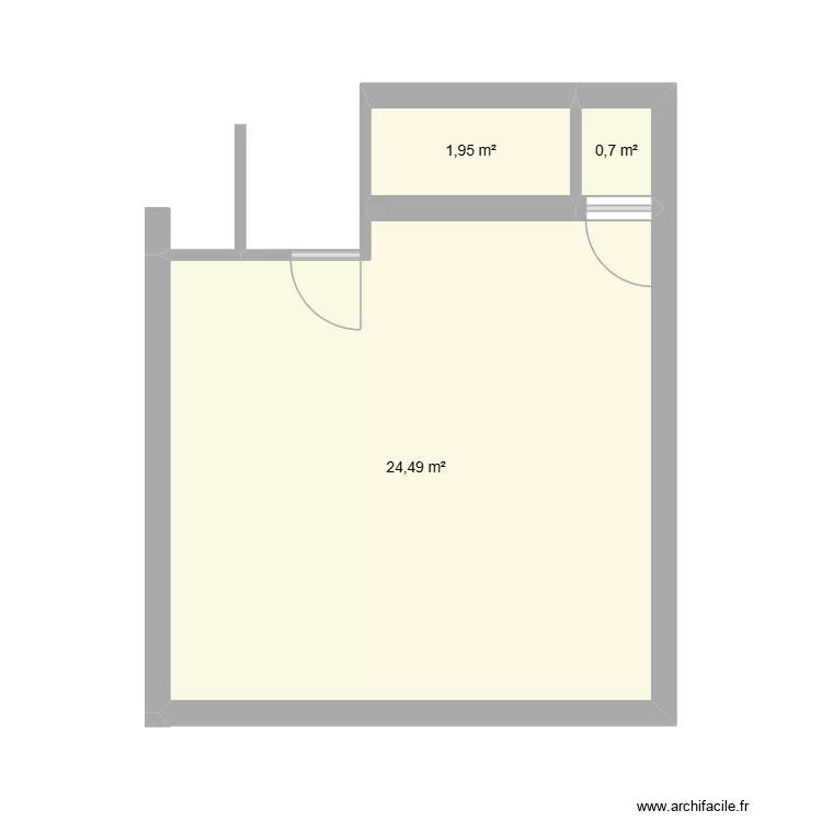 maison vidauban rdc. Plan de 3  et 27 m²